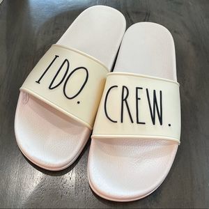 Rae Dunn I Do Crew Wedding Party Slide Sandals NWT